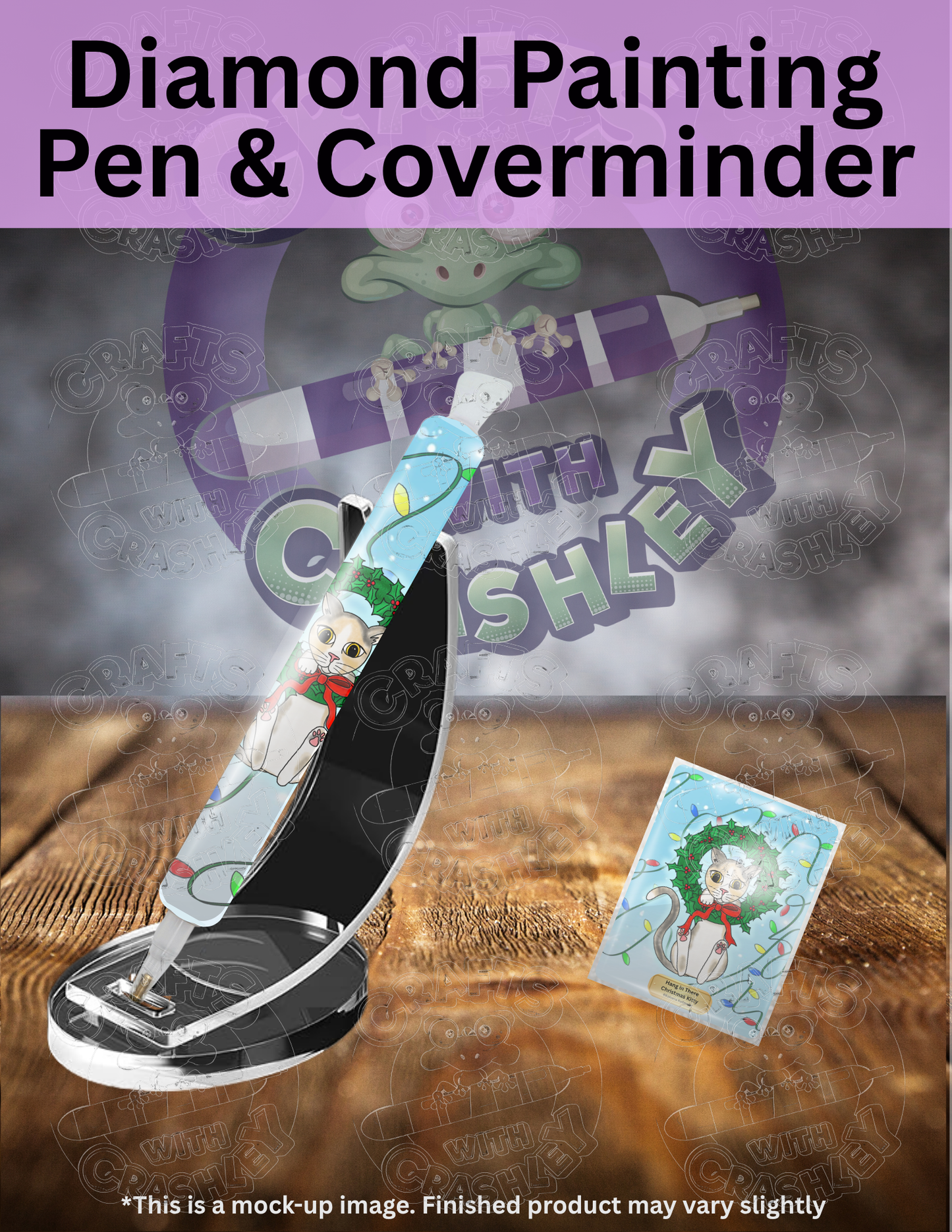 "Hang in There Christmas Kitty" by ©Kaleena Kollmeier Premium Accessories for Diamond Painting