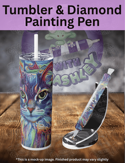 "Cleo the Colorful Long Hair Cat" by ©Peggy Collins Premium Accessories for Diamond Painting
