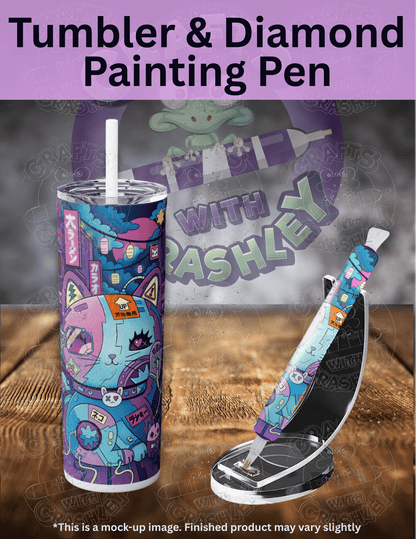 "Lucky Cat Cyber Punk" by ©Jeremiah Ketner Premium Accessories for Diamond Painting