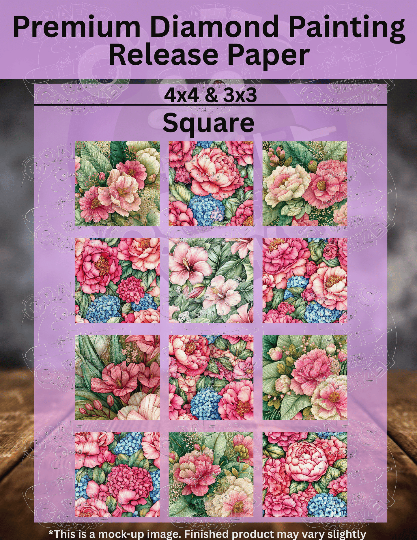 Tropical Pink Flowers Combo Pack Premium Release Paper for Diamond Painting