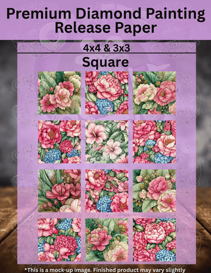 Tropical Pink Flowers Combo Pack Premium Release Paper for Diamond Painting