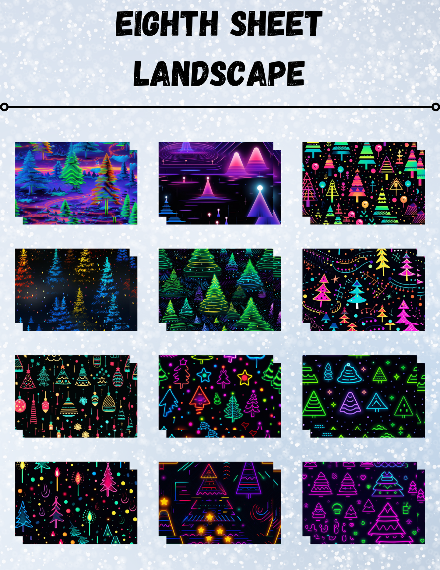 "Neon Christmas Trees" Decorative Diamond Painting Release Papers