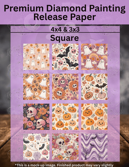 Retro Halloween Combo Pack Premium Release Paper for Diamond Painting