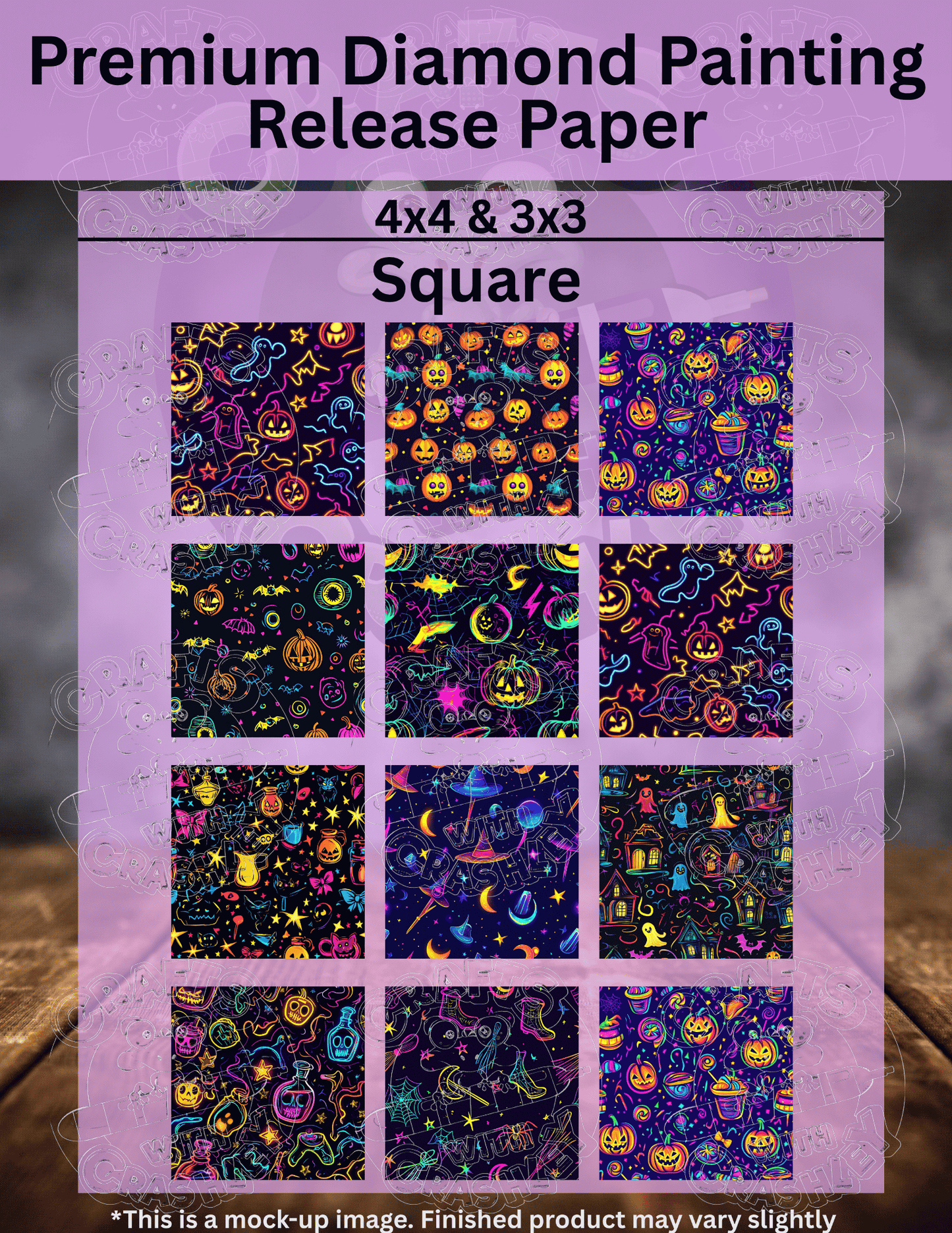 Neon Halloween Combo Pack Premium Release Paper for Diamond Painting