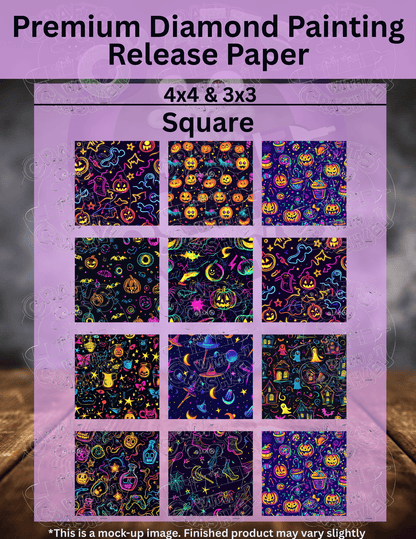 Neon Halloween Combo Pack Premium Release Paper for Diamond Painting
