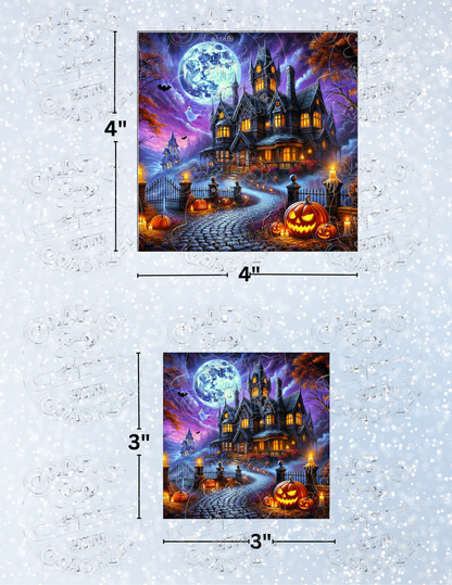 "Halloween Haunted House" by ©Claudia McKinney Premium Decorative Release Papers for Diamond Painting