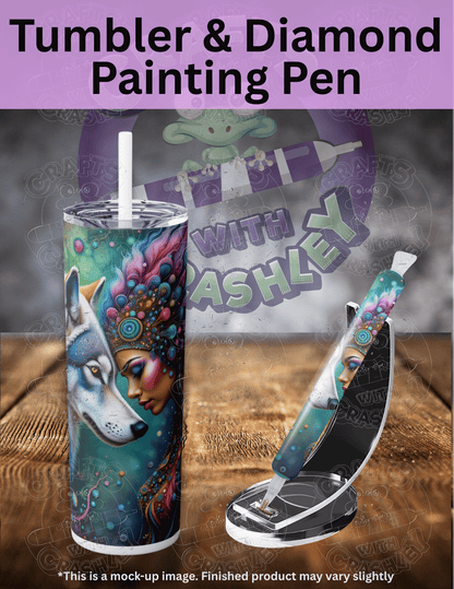 "Tribal Woman and Wolf" by ©Kelly Reins Premium Accessories for Diamond Painting