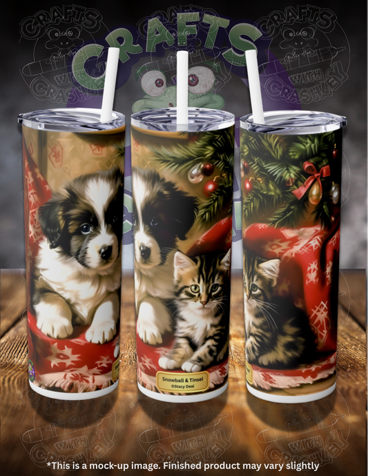 Snowball & Tinsel by ©Stacy Deal 20oz Skinny Tumbler