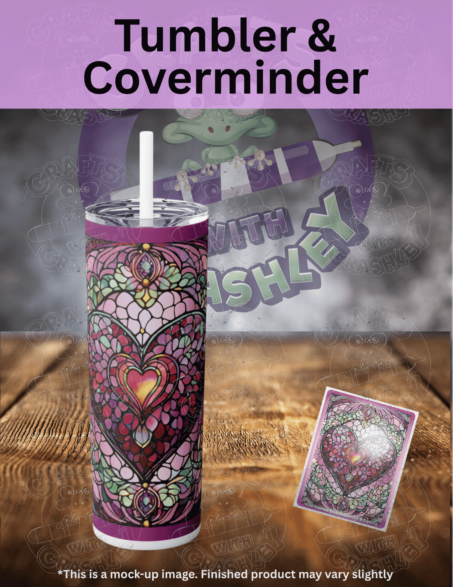 "Pink Stained Glass Heart" by ©T.S. Larking Premium Accessories for Diamond Painting