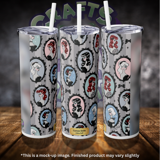 Cameo Dolls by ©Miss Fluff 20oz Skinny Tumbler