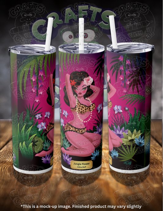 Jungle Flower by ©Miss Fluff 20oz Skinny Tumbler