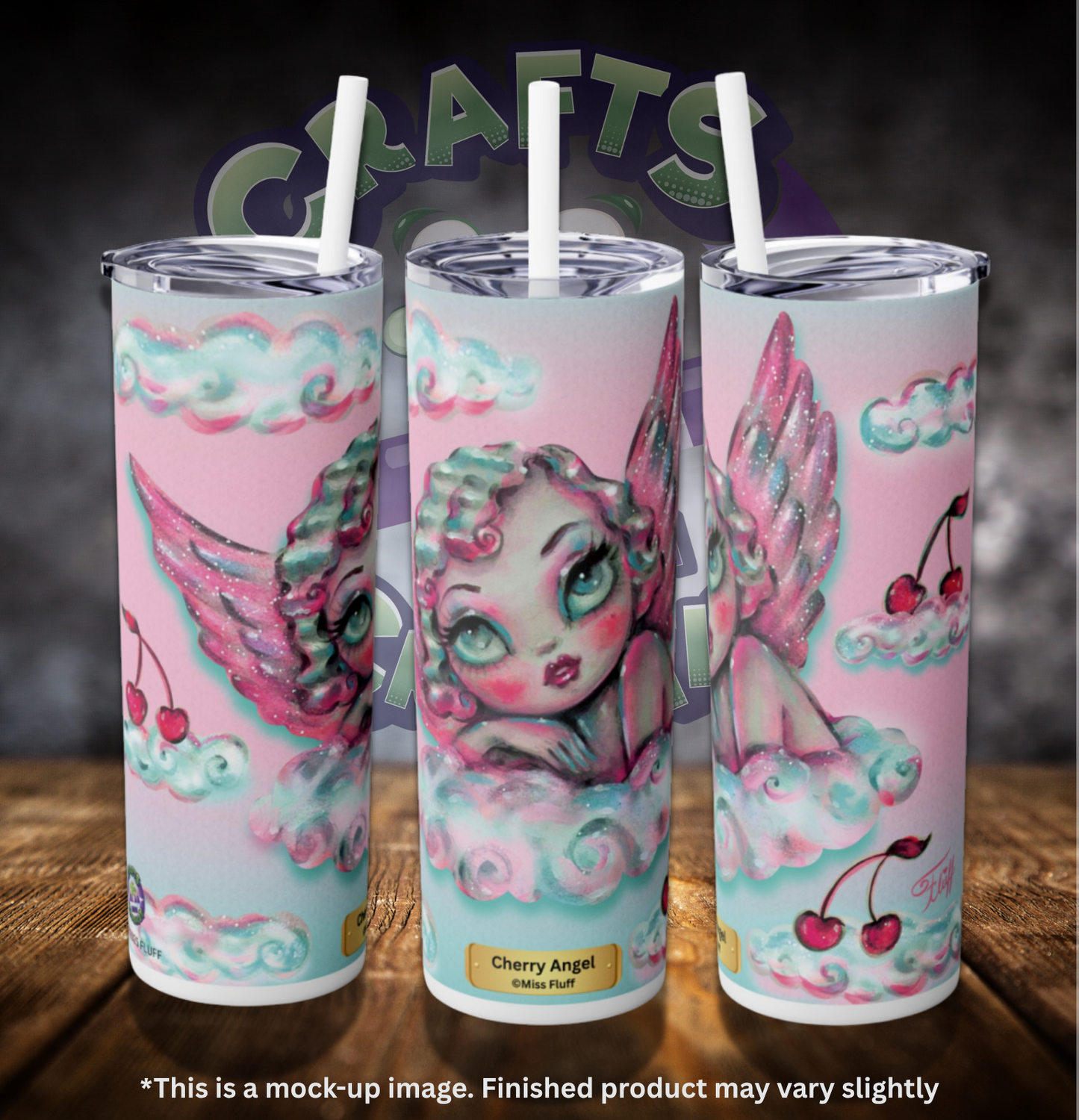 Cherry Angel By ©Miss Fluff 20oz Skinny Tumbler