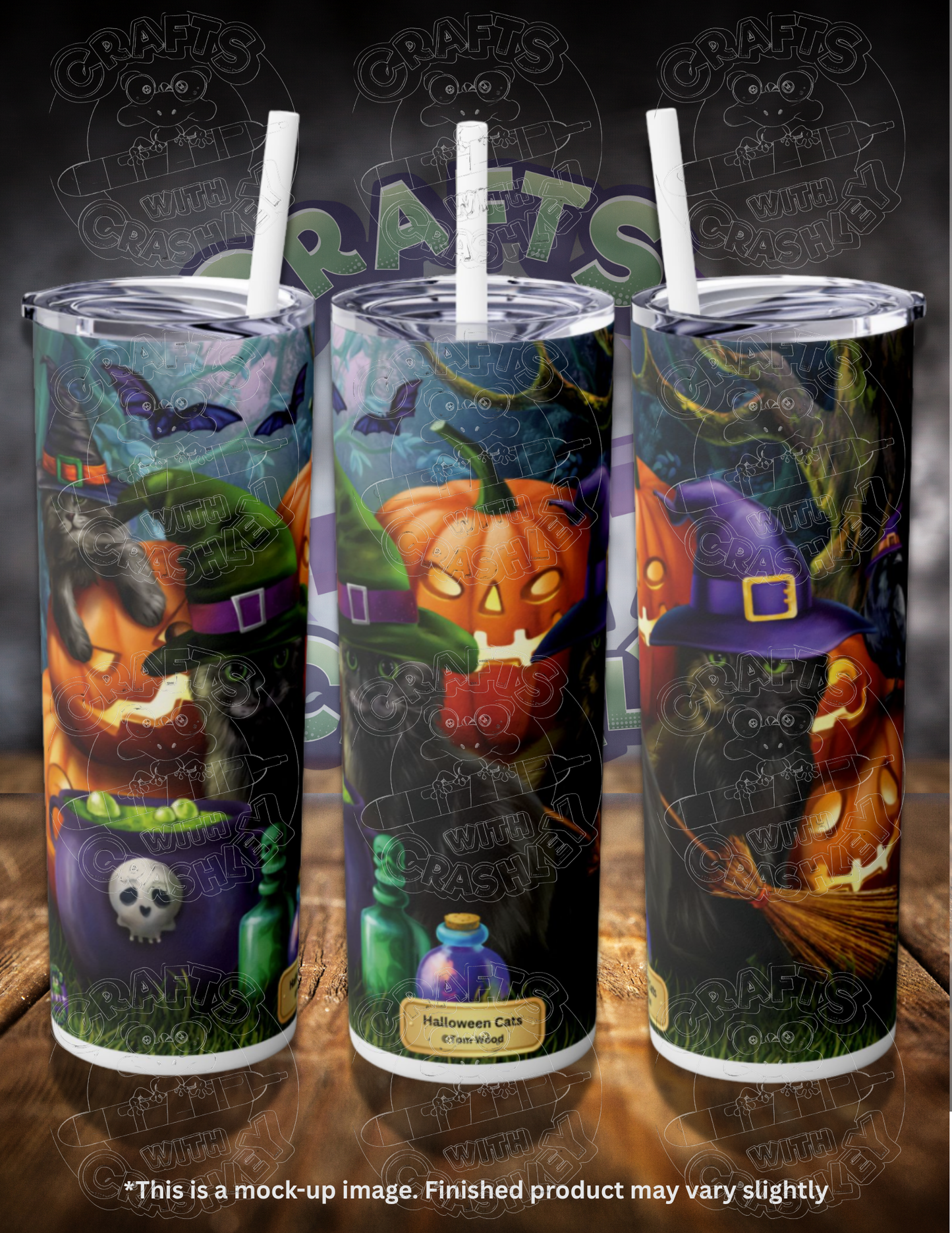 Halloween Cats by ©Tom Wood 20oz Skinny Tumbler