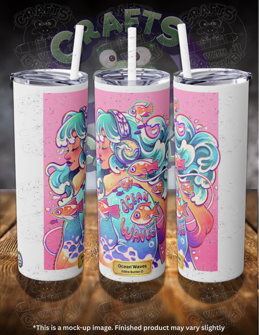 Ocean Waves by ©Mrs Butter D 20oz Skinny Tumbler