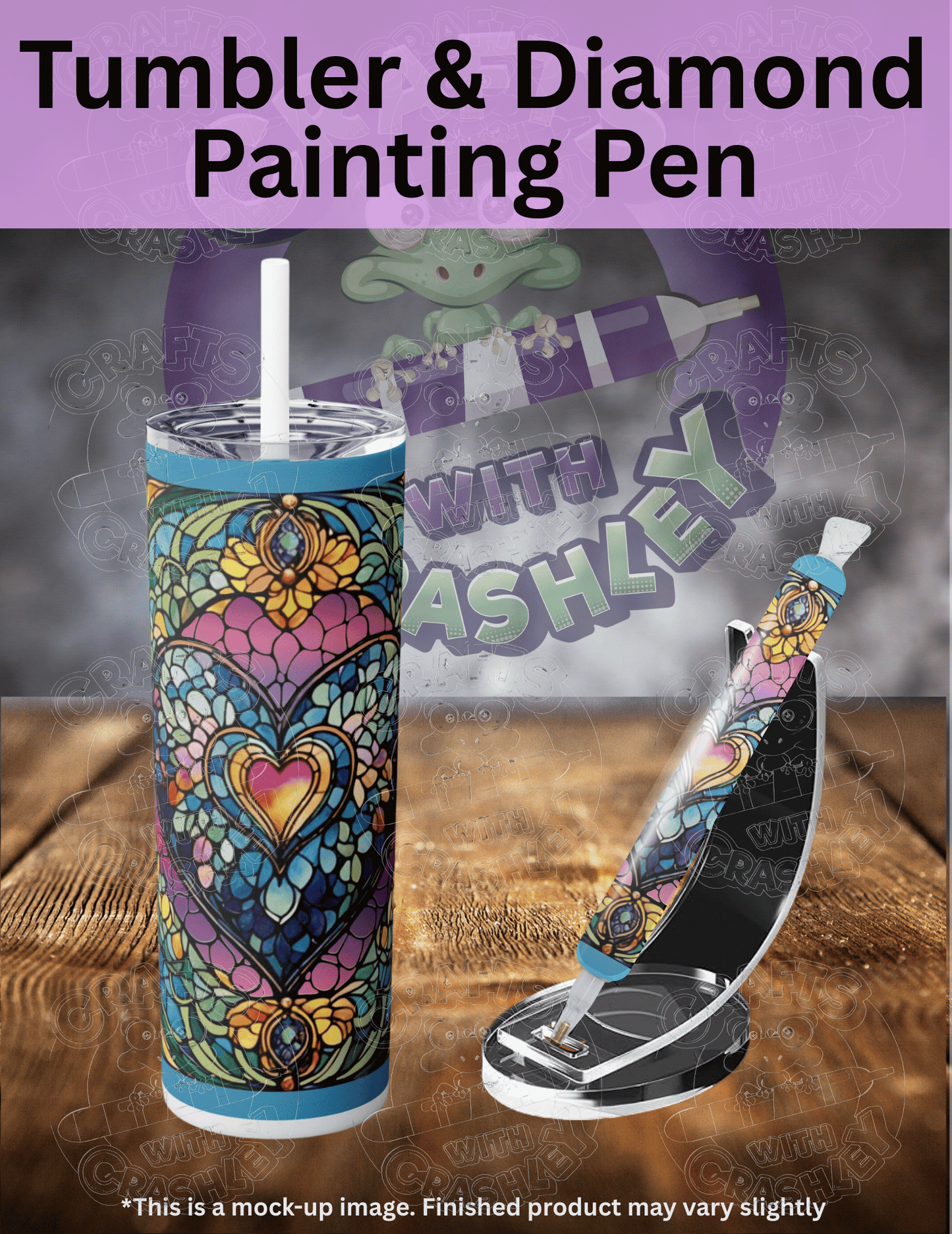 "Blue Stained Glass Heart" by ©T.S. Larking Premium Accessories for Diamond Painting