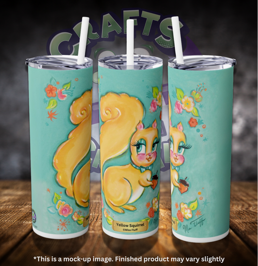 Yellow Squirrel By ©Miss Fluff 20oz Skinny Tumbler