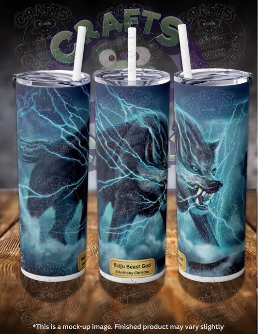 Raiju Beast God by ©Anthony Christou 20oz Skinny Tumbler