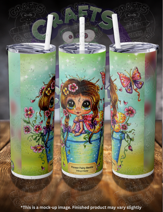 Flower Fairy Bestie by ©Sherri Baldy 20oz Skinny Tumbler