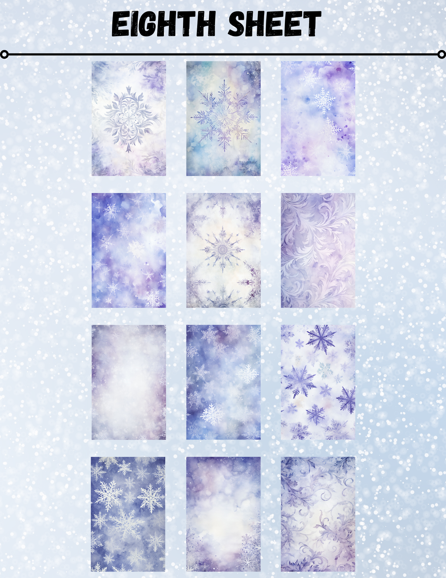 "Purple Snowflakes" Decorative Diamond Painting Release Papers