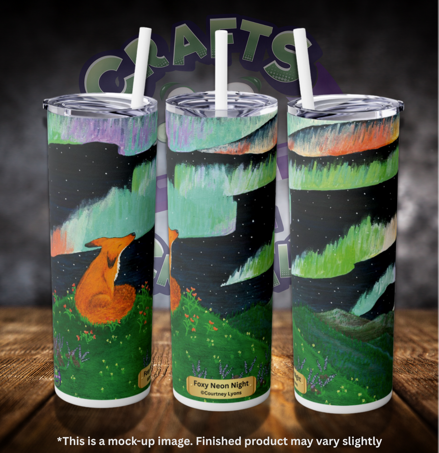 Foxy Neon Night By ©Courtney Lyons 20oz Skinny Tumbler