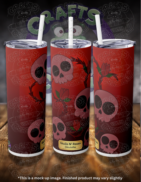Skulls n Roses by ©Mrs Coffee 20oz Skinny Tumbler