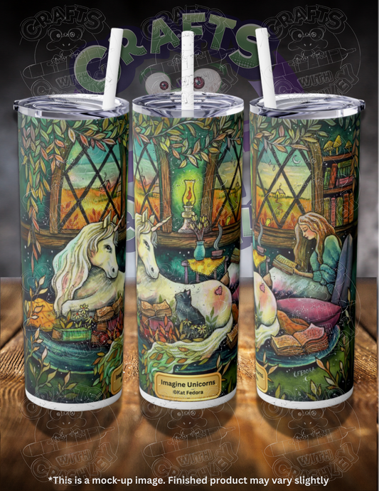 Imagine Unicorns by ©Kat Fedora 20oz Skinny Tumbler