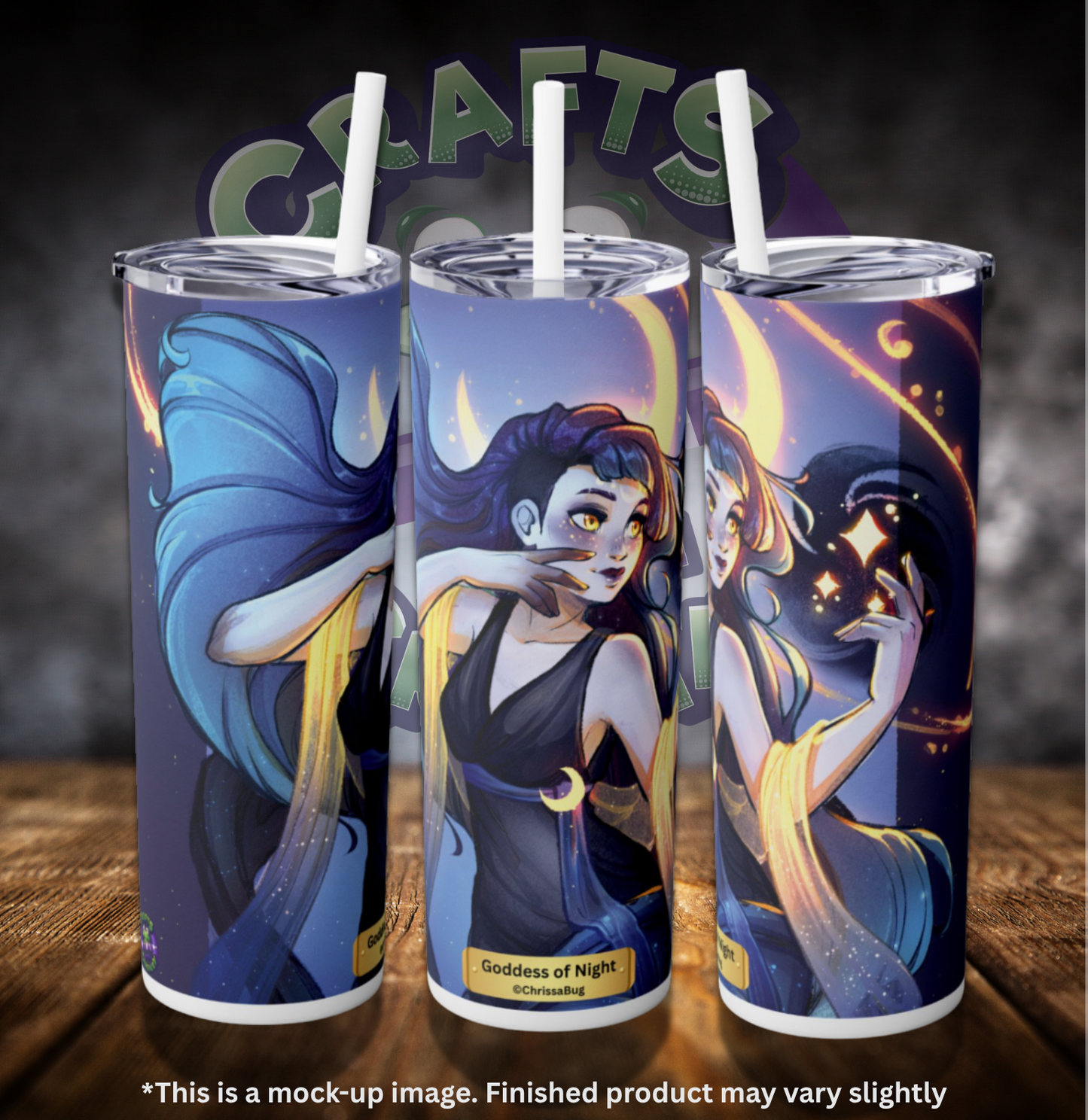 Goddess of Night by ©ChrissaBug 20oz Skinny Tumbler