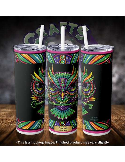 Crystowl By ©Myka Jelina 20oz Skinny Tumbler