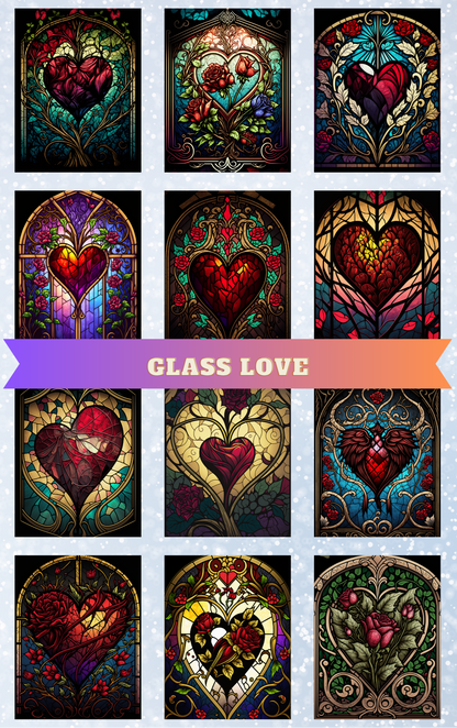 "Glass Love" Decorative Diamond Painting Release Paper