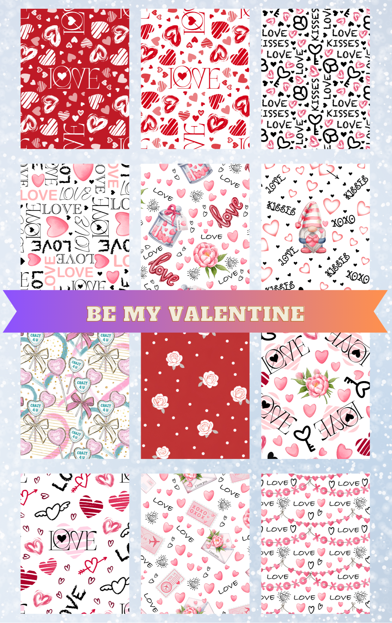 "Be My Valentine" Decorative Diamond Painting Release Paper