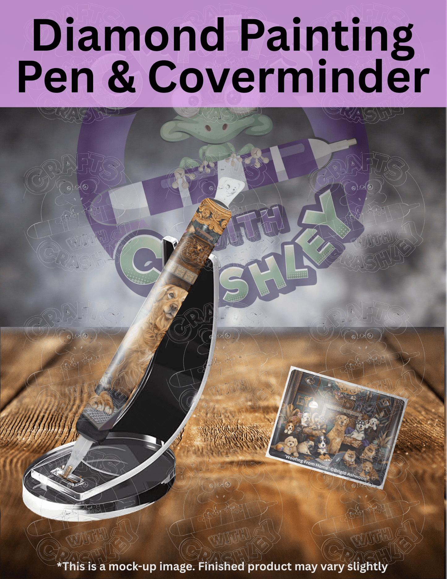 "Woofing From Home" by ©Brigid Ashwood Premium Accessories for Diamond Painting