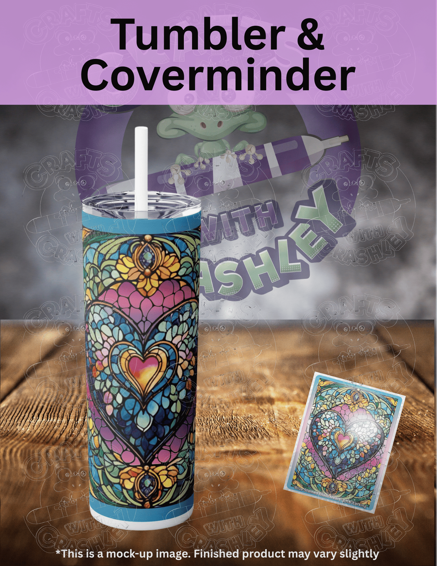 "Blue Stained Glass Heart" by ©T.S. Larking Premium Accessories for Diamond Painting