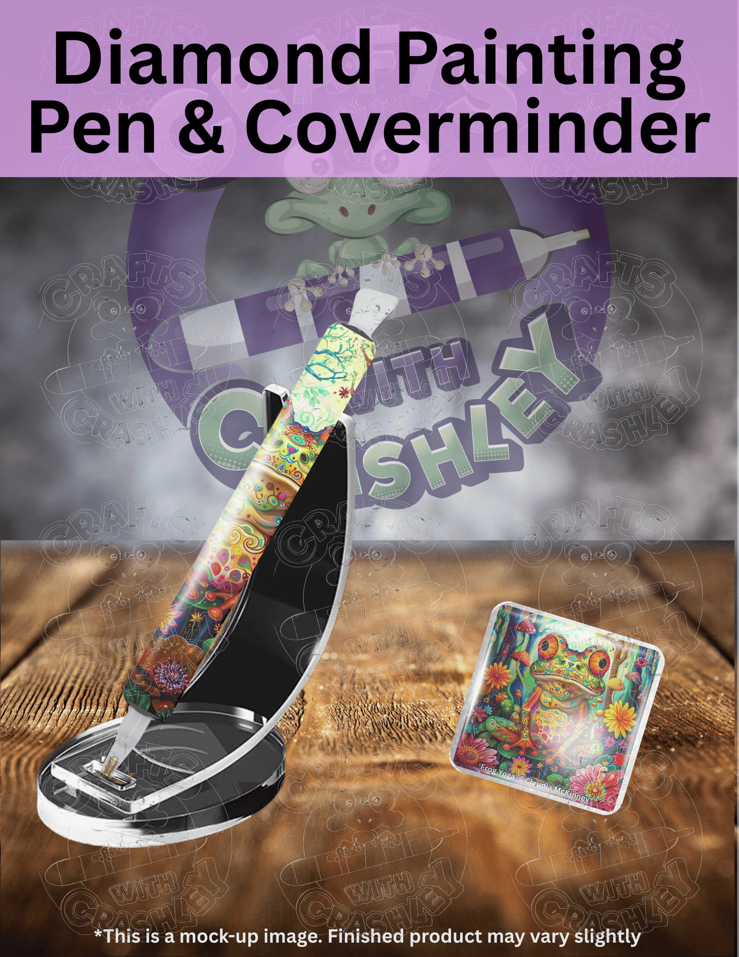 "Frog Yoga" by ©Claudia McKinney Premium Accessories for Diamond Painting