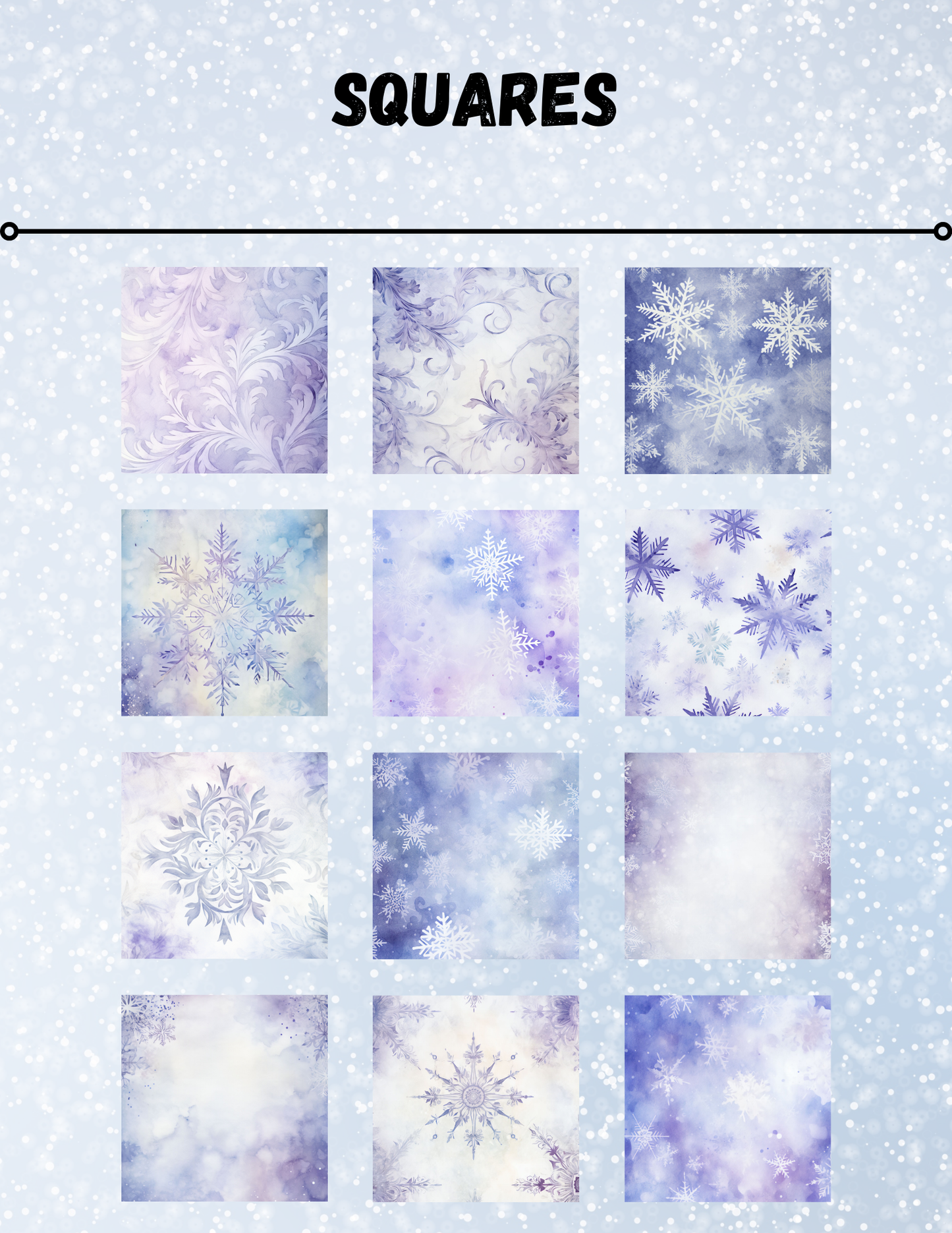 "Purple Snowflakes" Decorative Diamond Painting Release Papers