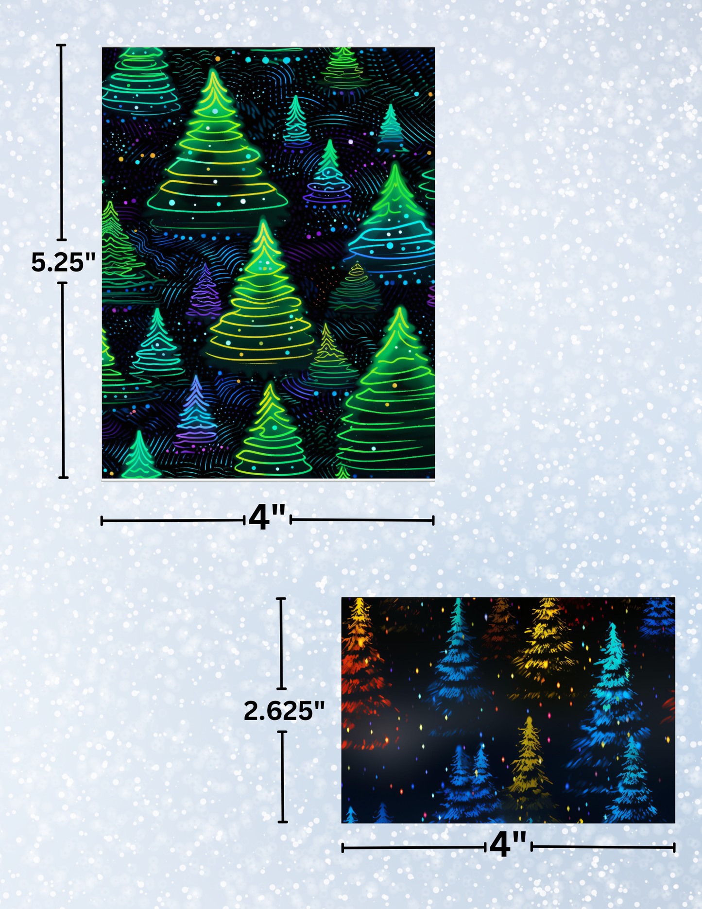 "Neon Christmas Trees" Decorative Diamond Painting Release Papers