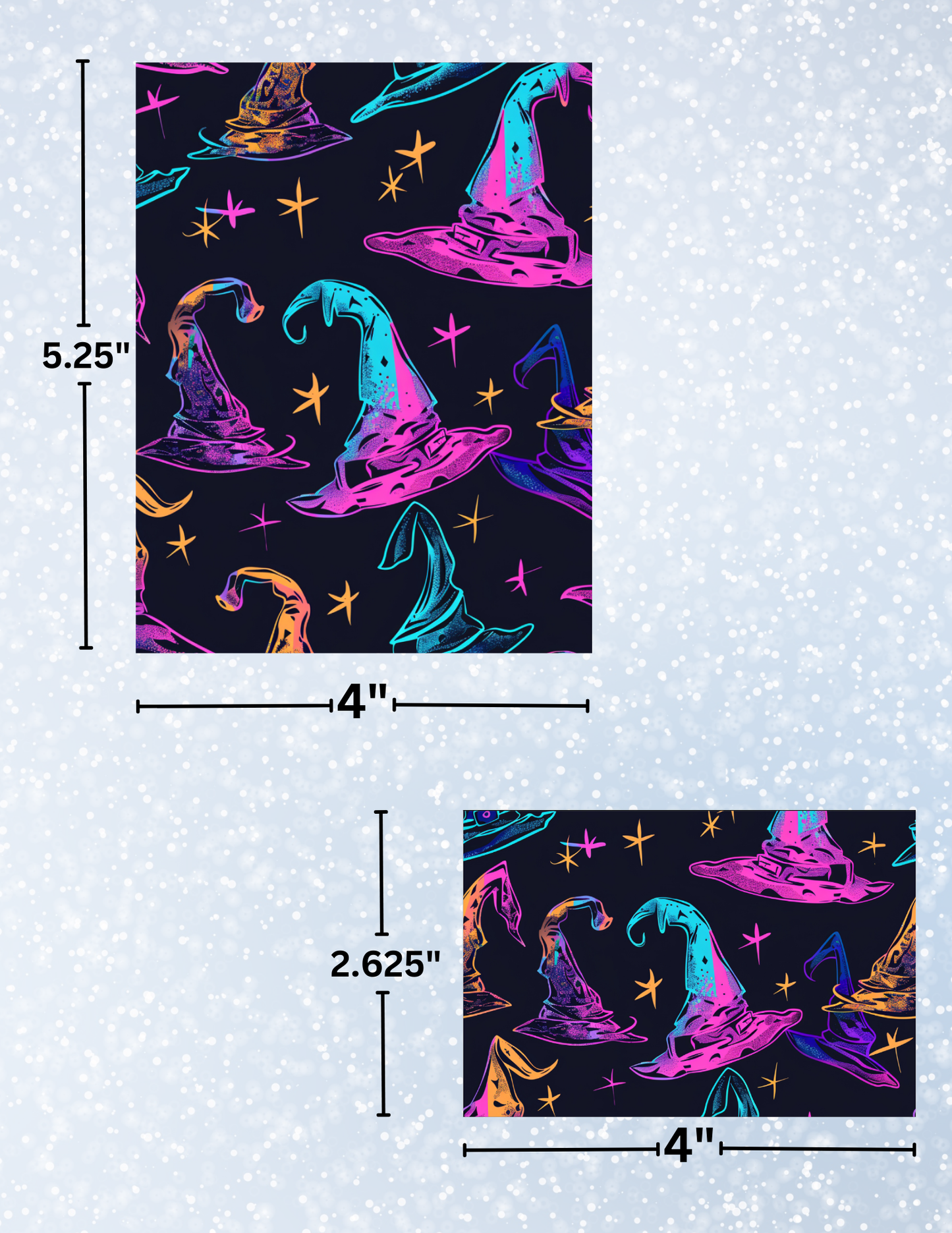 "Neon Witch Hats" Decorative Diamond Painting Release Papers