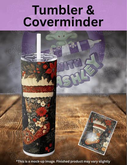 "Poinsettia Stocking" Premium Accessories for Diamond Painting