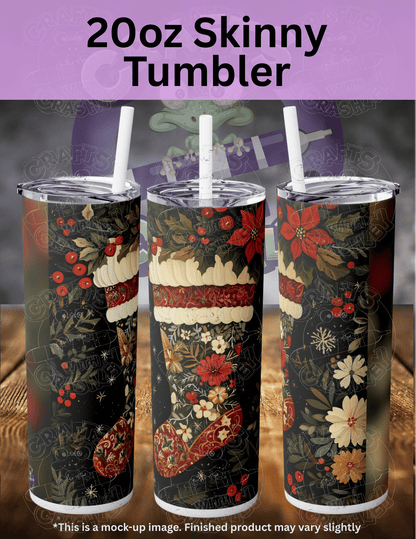 "Poinsettia Stocking" Premium Accessories for Diamond Painting