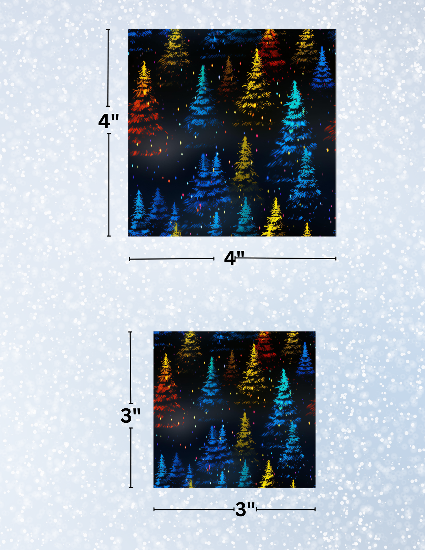 "Neon Christmas Trees" Decorative Diamond Painting Release Papers