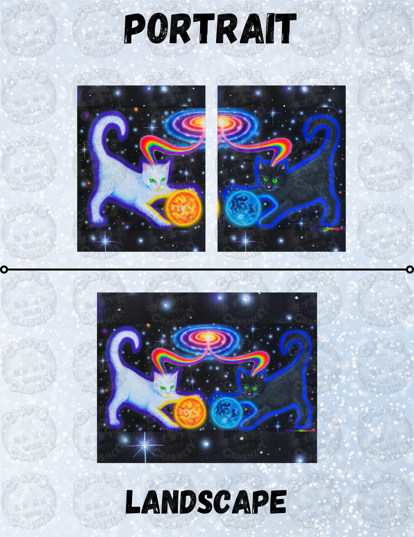 "Cosmic Kitties" by Becca Tindol Decorative Diamond Painting Release Papers