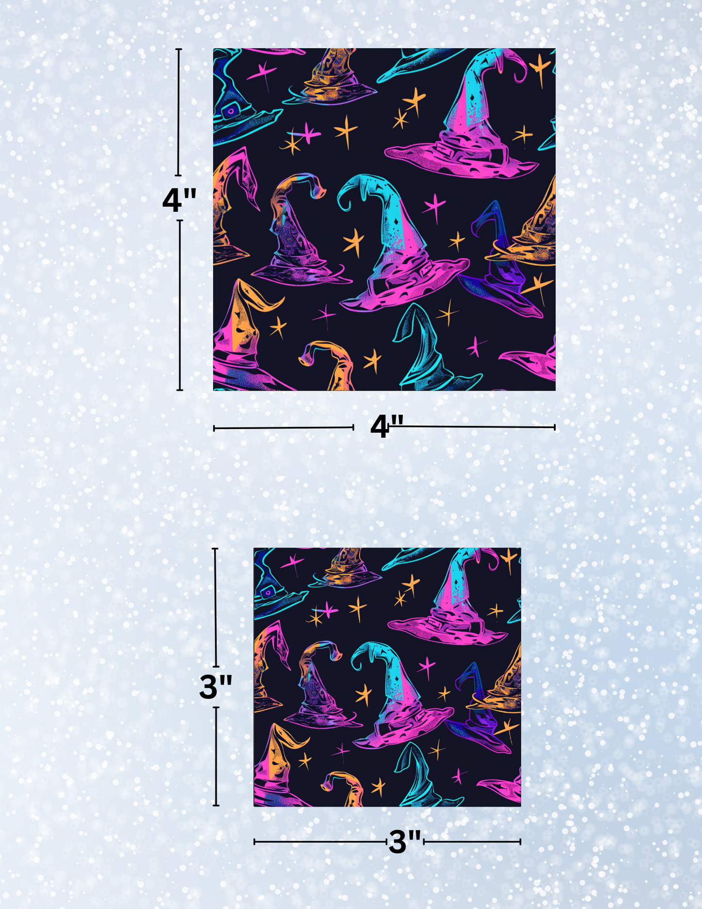 "Neon Witch Hats" Decorative Diamond Painting Release Papers