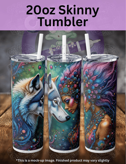 "Tribal Woman and Wolf" by ©Kelly Reins Premium Accessories for Diamond Painting