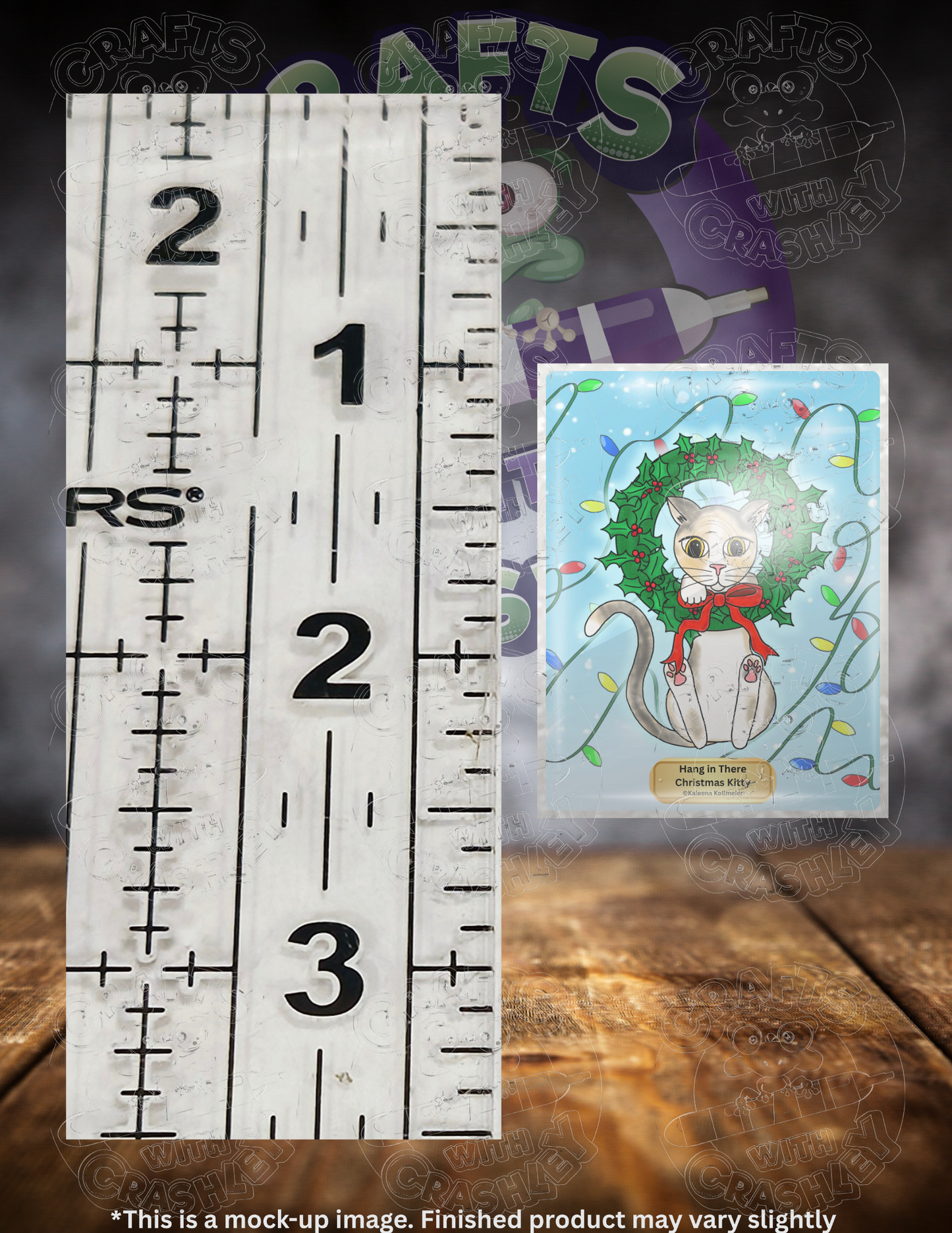 "Hang in There Christmas Kitty" by ©Kaleena Kollmeier Premium Accessories for Diamond Painting