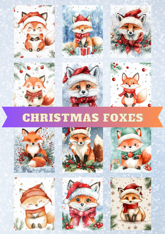 "Christmas Foxes" Decorative Diamond Painting Release Papers