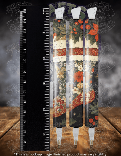 "Poinsettia Stocking" Premium Accessories for Diamond Painting