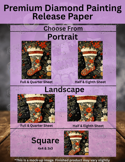 "Poinsettia Stocking" Premium Accessories for Diamond Painting
