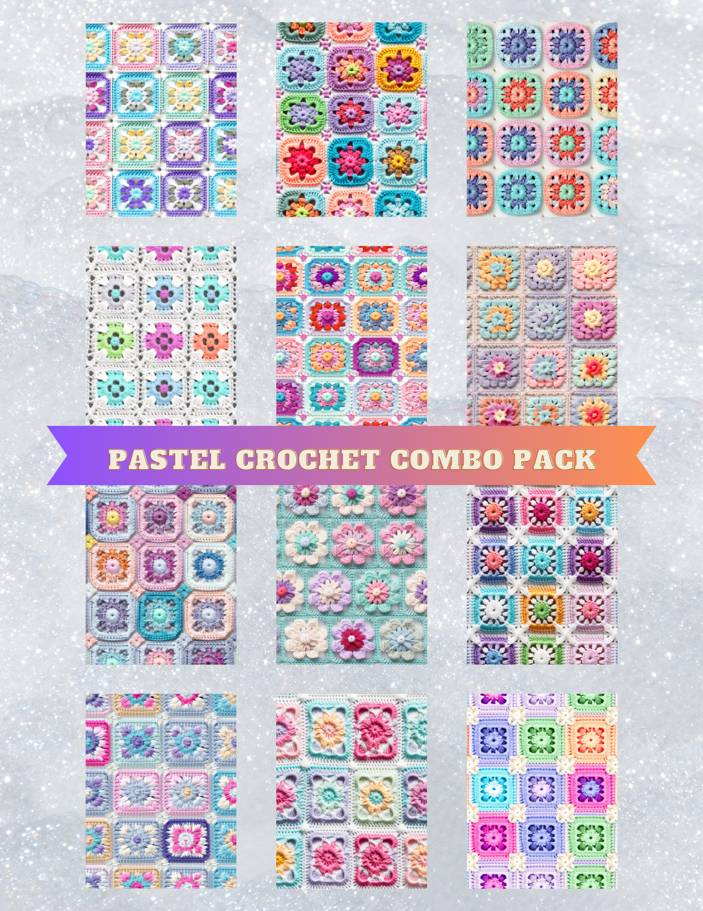 "Pastel Crochet Combo Pack" Premium Diamond Painting Release Papers