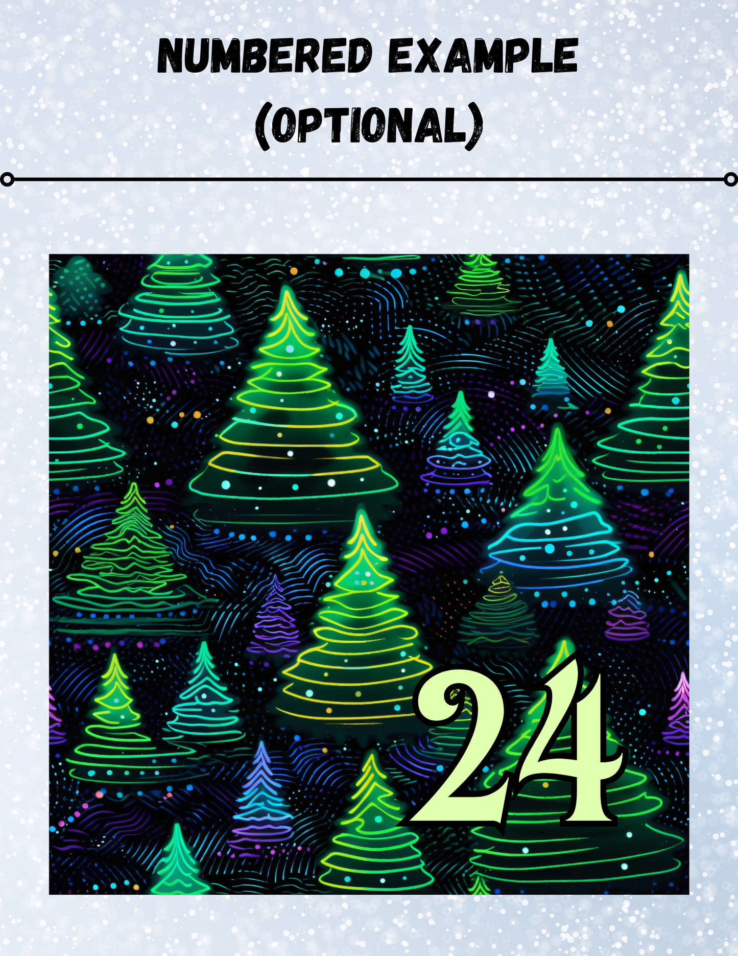 "Neon Christmas Trees" Decorative Diamond Painting Release Papers