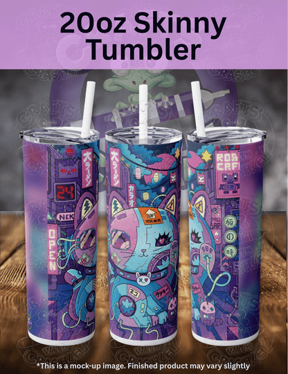 "Lucky Cat Cyber Punk" by ©Jeremiah Ketner Premium Accessories for Diamond Painting