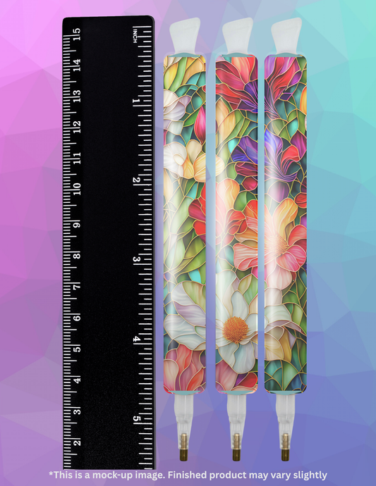 Stained Glass Flower Garden by ©Peggy Collins Diamond Painting Pen